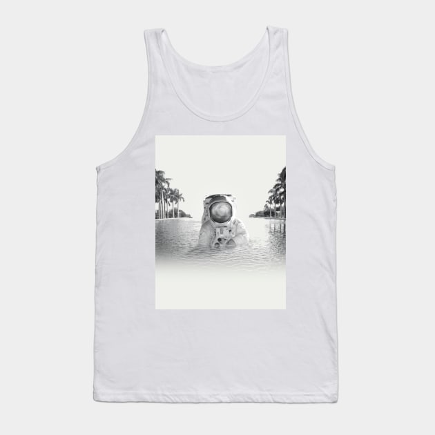 Astronaut Tank Top by lacabezaenlasnubes